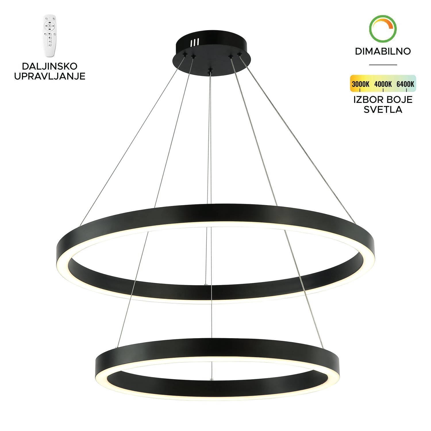 LED visilica F2048-100V BK-Cormel-FORMA