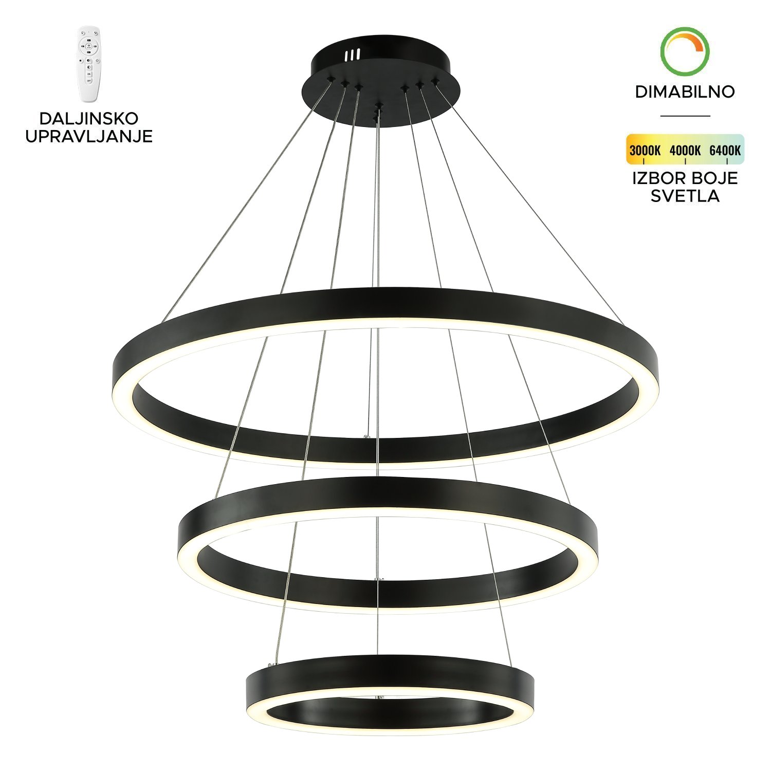 LED visilica F2048-130V BK-Cormel-FORMA