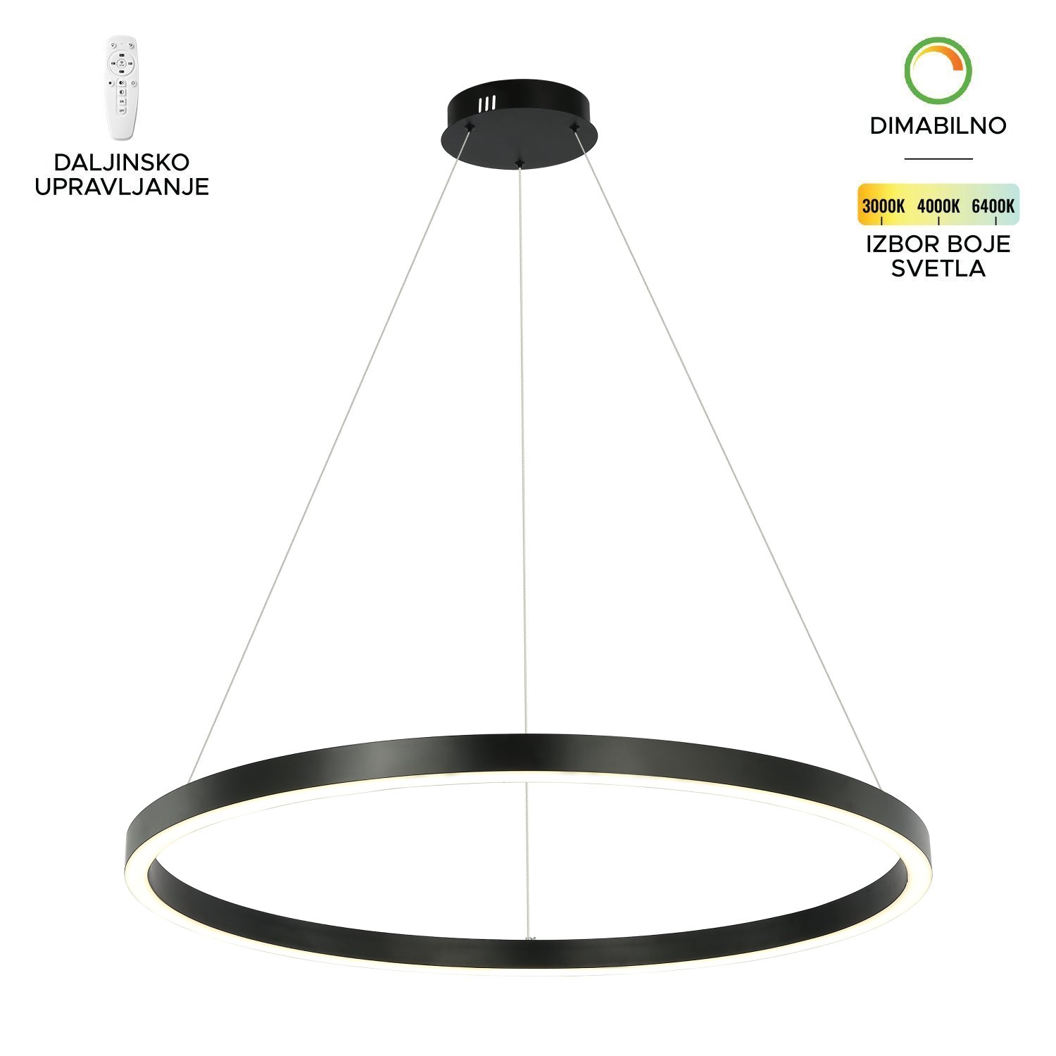 LED visilica F2048-70V BK-Cormel-FORMA