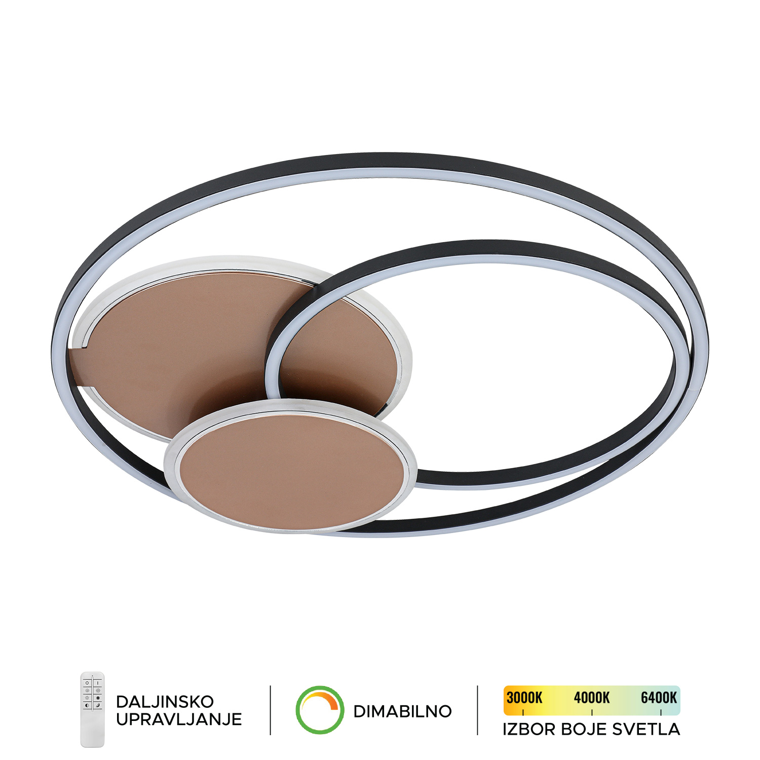 LED plafonska lampa F2102-36C BK+RG-Cormel-FORMA