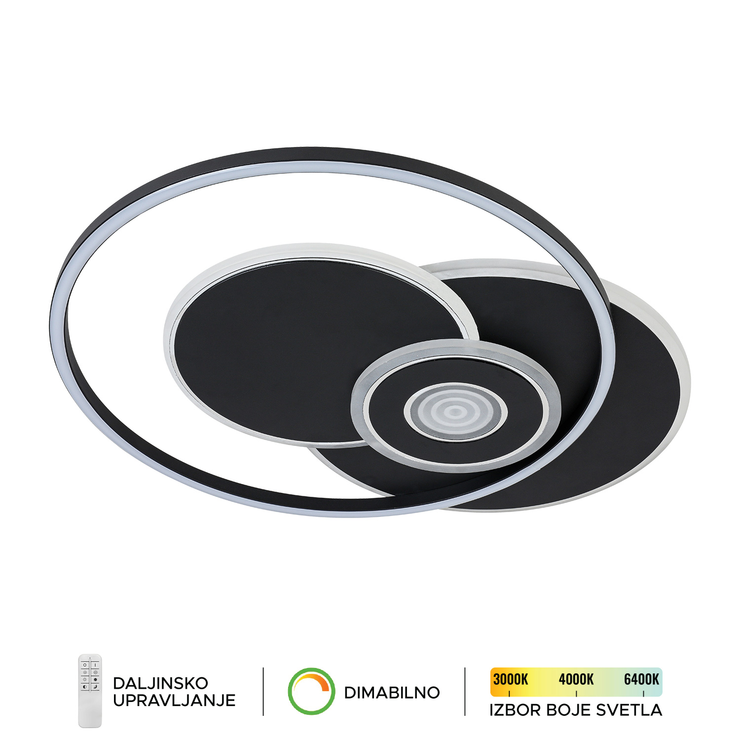 LED plafonska lampa F2103-36C BK-Cormel-FORMA